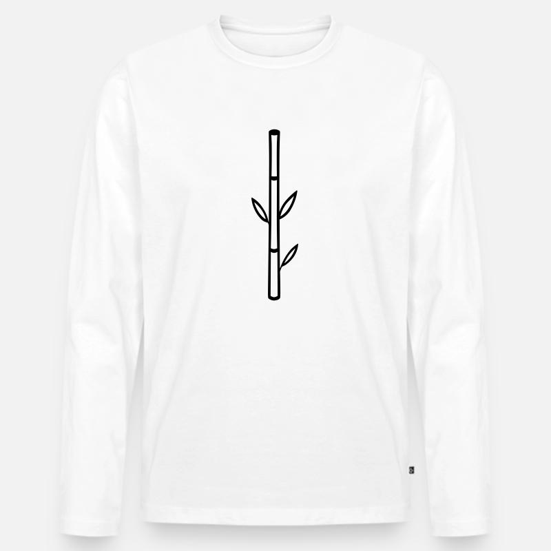 Bambus - Männer Premium Bio Langarmshirt - Weiß
