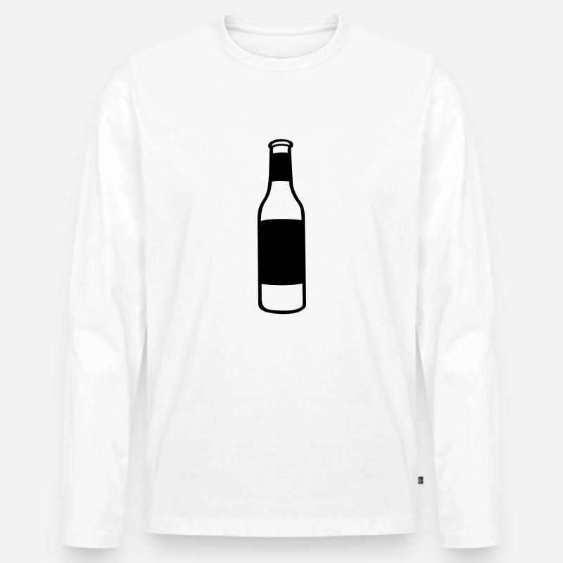 Flasche - Männer Premium Bio Langarmshirt - Weiß