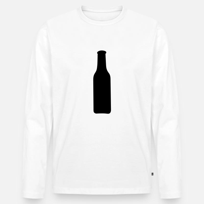 Flasche - Männer Premium Bio Langarmshirt - Weiß