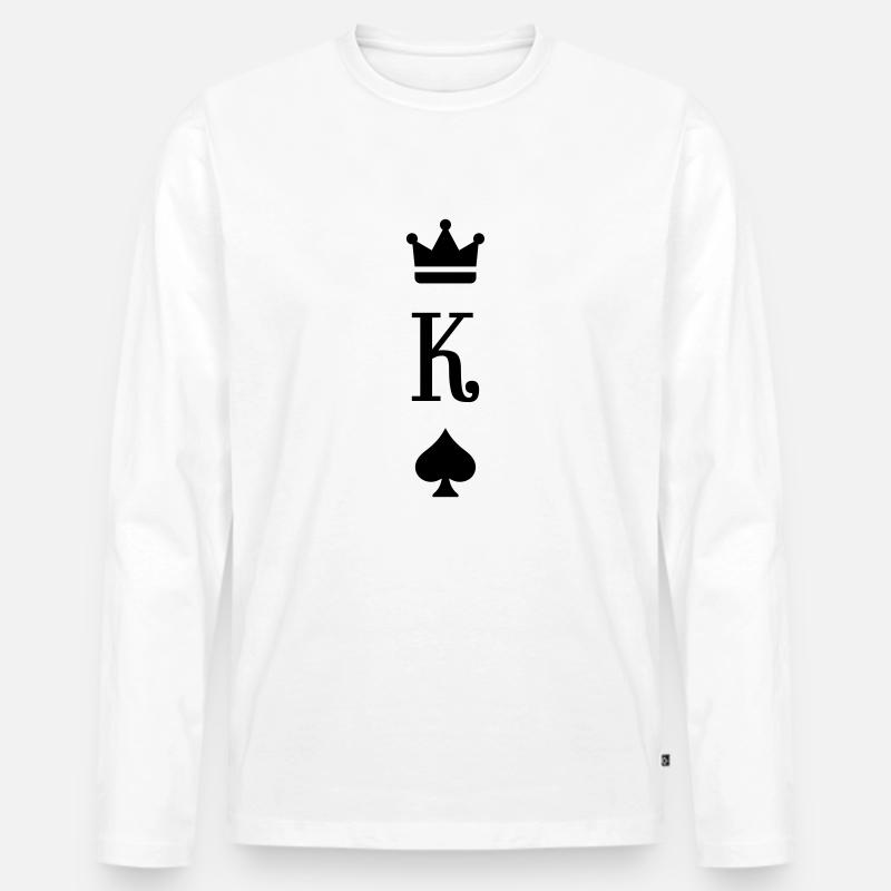 King - Männer Premium Bio Langarmshirt - Weiß