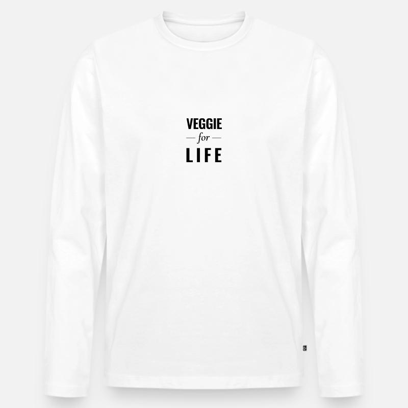 Veggie For Life - Männer Premium Bio Langarmshirt - Weiß