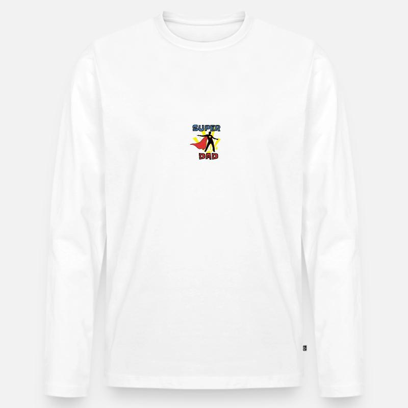 super dad - Männer Premium Bio Langarmshirt - Weiß