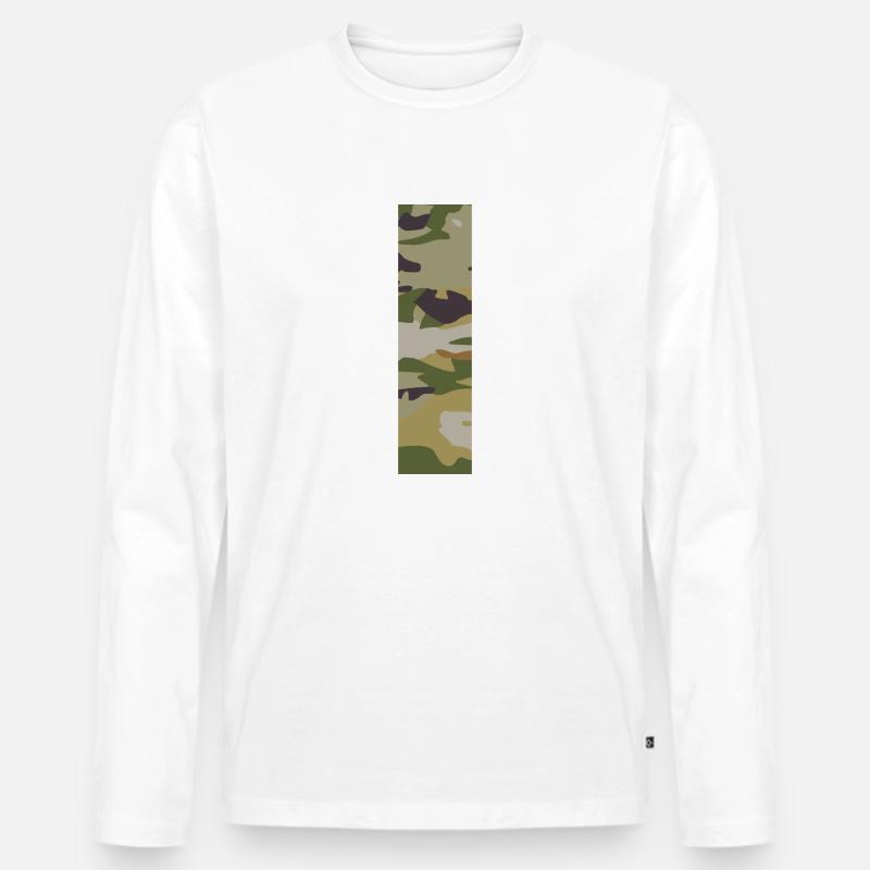 Tarnbuchstabe I - Männer Premium Bio Langarmshirt - Weiß