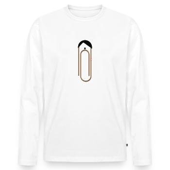 Bedolf der Große Bürokrator - Männer Premium Bio Langarmshirt - Weiß - Vorne - Nico (187cm)