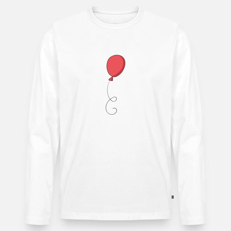 roter Luftballon - Männer Premium Bio Langarmshirt - Weiß