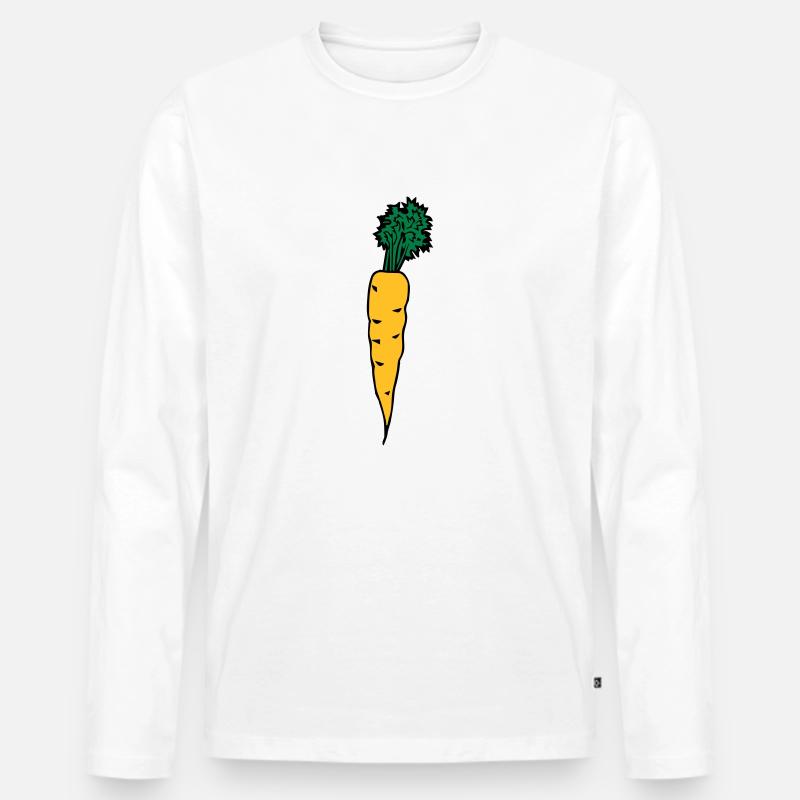 carrot - Männer Premium Bio Langarmshirt - Weiß
