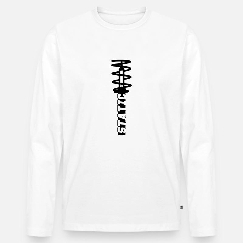 static - Männer Premium Bio Langarmshirt - Weiß