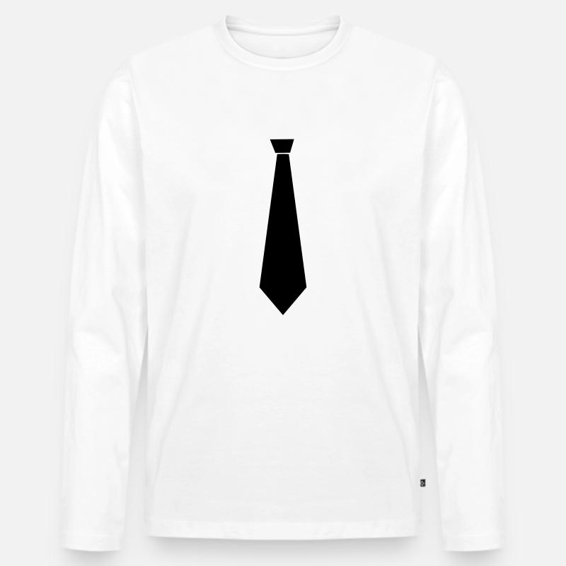 Krawatte Schick - Männer Premium Bio Langarmshirt - Weiß