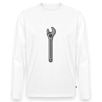 Wrench Tool - Men's Premium Organic Long Sleeve Shirt - white - Front - Nico (187cm)