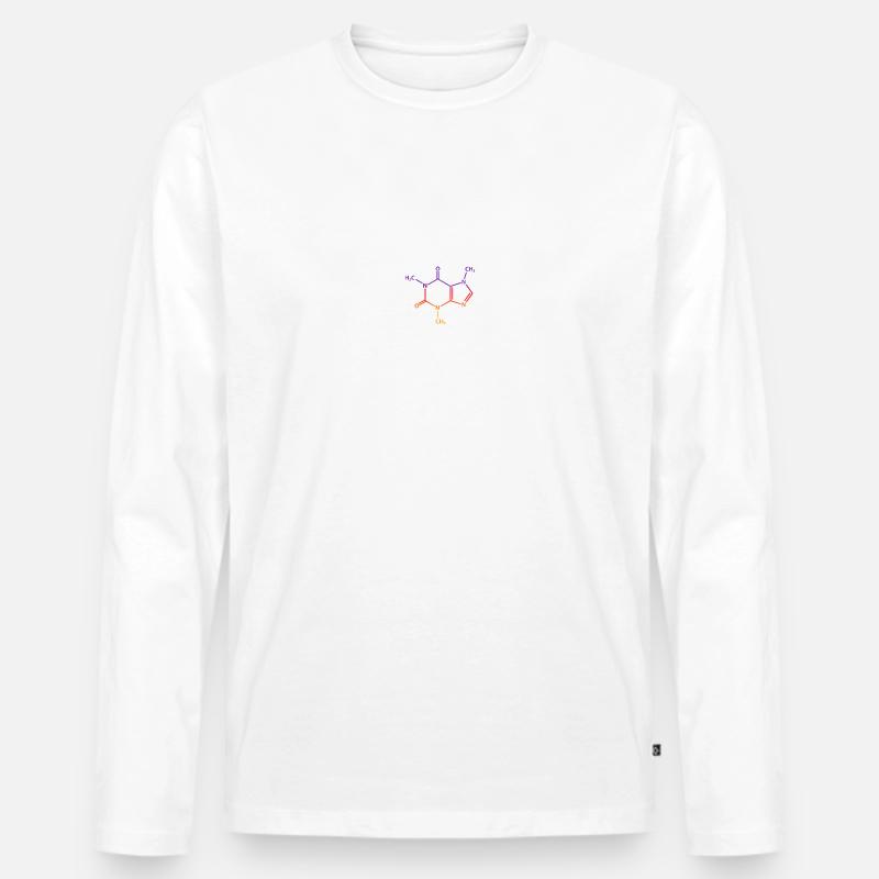 Molekül Koffein - Männer Premium Bio Langarmshirt - Weiß