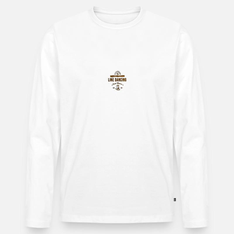 Line Dancer Linedance Geschenk - Männer Premium Bio Langarmshirt - Weiß