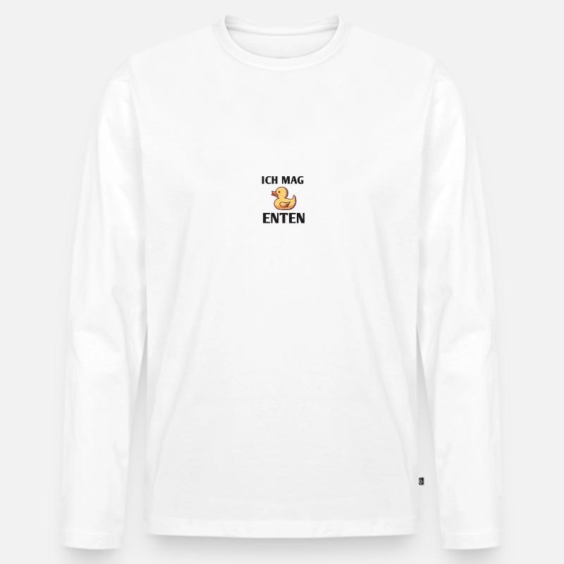 GUMMIENTE ICh mag enten - Männer Premium Bio Langarmshirt - Weiß