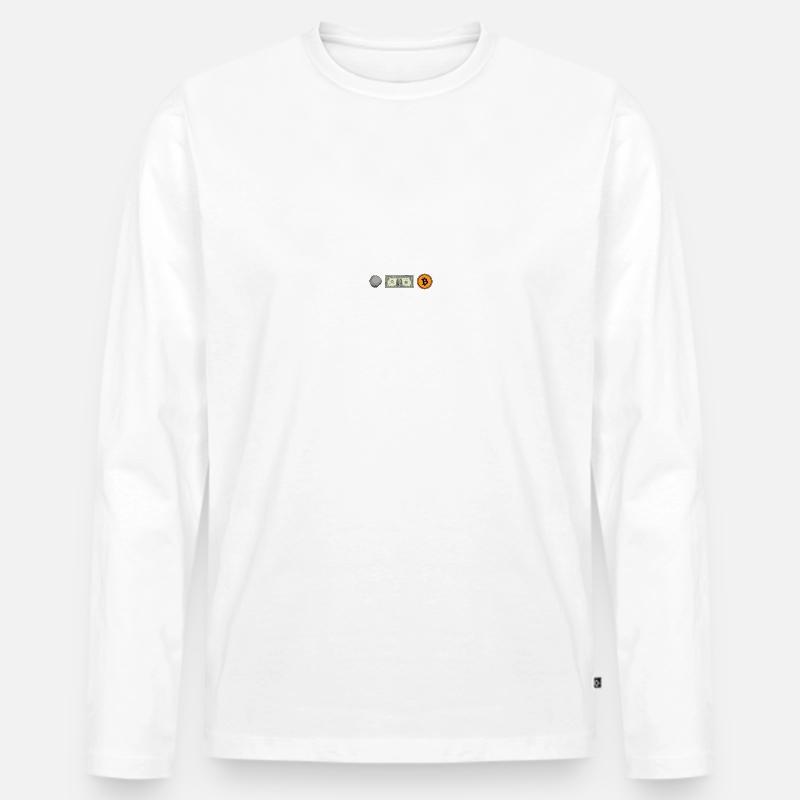 Bitcoin Evolution - Männer Premium Bio Langarmshirt - Weiß