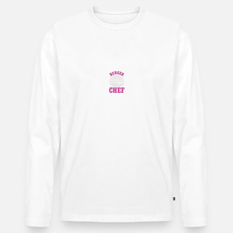 Burger Chef - Männer Premium Bio Langarmshirt - Weiß