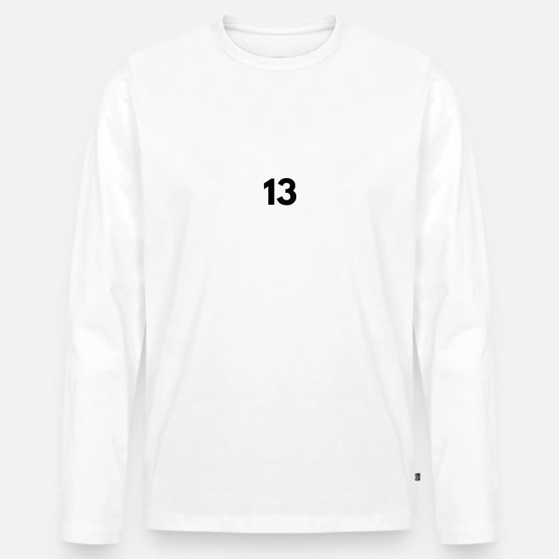 13 - Männer Premium Bio Langarmshirt - Weiß
