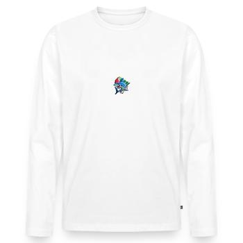 Merry Sharkmas Funny Santa Shark Christmas Lights - Men's Premium Organic Long Sleeve Shirt - white - Front - Nico (187cm)