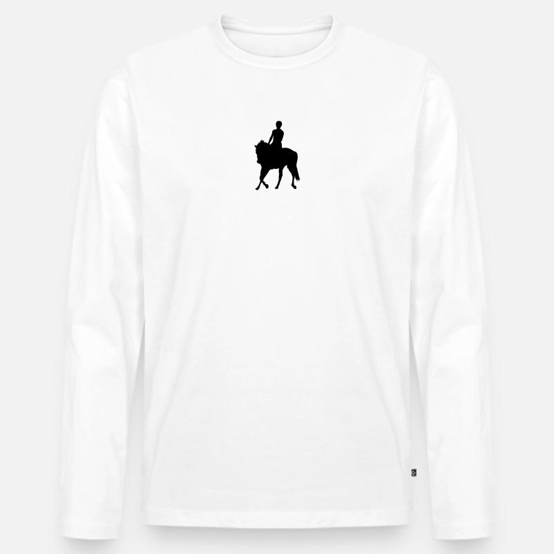 Pferde Wettbewerb - Männer Premium Bio Langarmshirt - Weiß