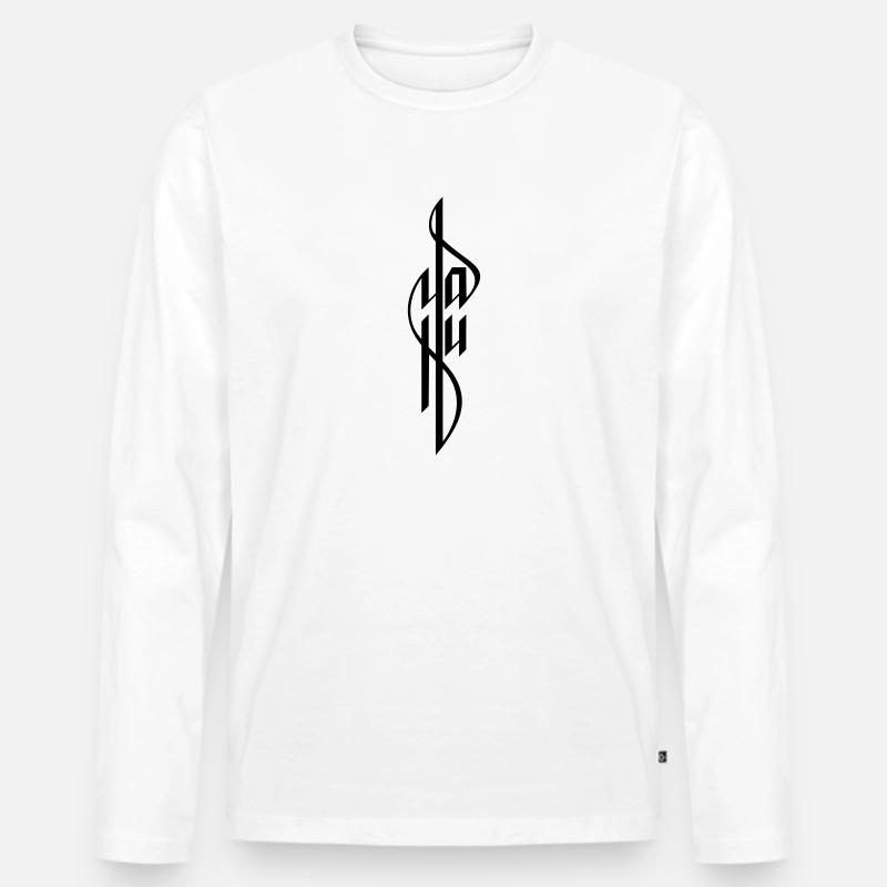 Ya Hu Calligraphy - Männer Premium Bio Langarmshirt - Weiß