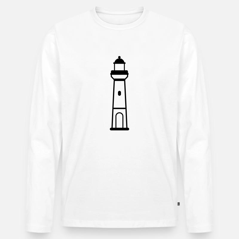 Leuchtturm - Männer Premium Bio Langarmshirt - Weiß