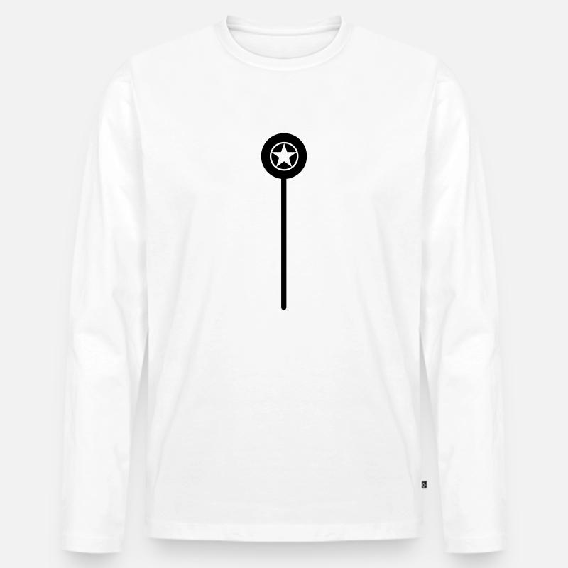 Zauberstab - Männer Premium Bio Langarmshirt - Weiß
