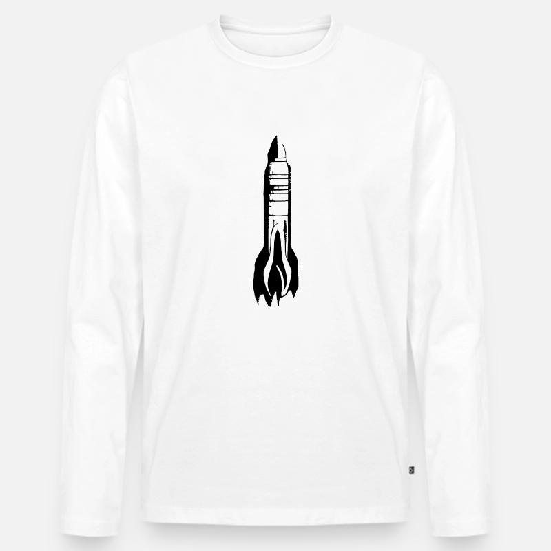 Spacecraft Rocket Space Space Flight Vector Men's Premium Organic Long Sleeve Shirt