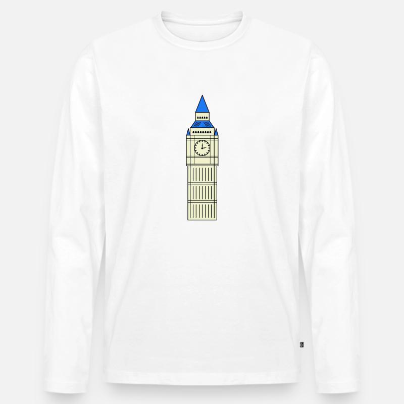 big ben design - Männer Premium Bio Langarmshirt - Weiß