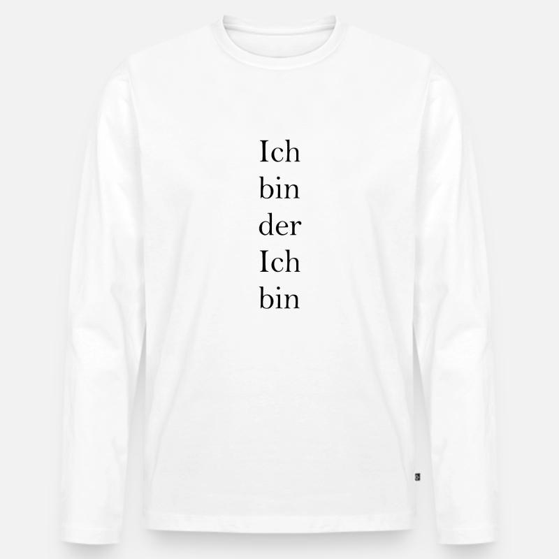 Ich bin der Ich bin - Männer Premium Bio Langarmshirt - Weiß