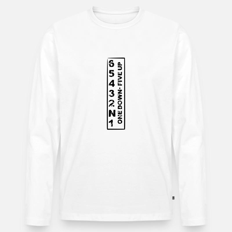 one down five up - Männer Premium Bio Langarmshirt - Weiß