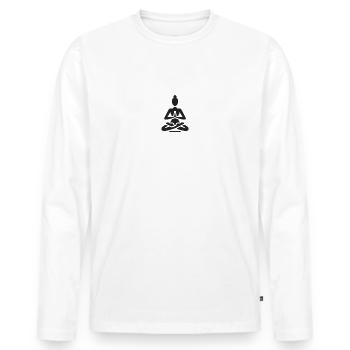 Yoga Pose Relaxation - T-shirt manches longues Premium bio Homme - blanc - Devant - Nico (187cm)