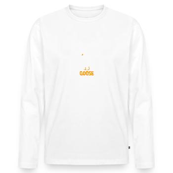 Silly Goose - Men's Premium Organic Long Sleeve Shirt - white - Front - Nico (187cm)