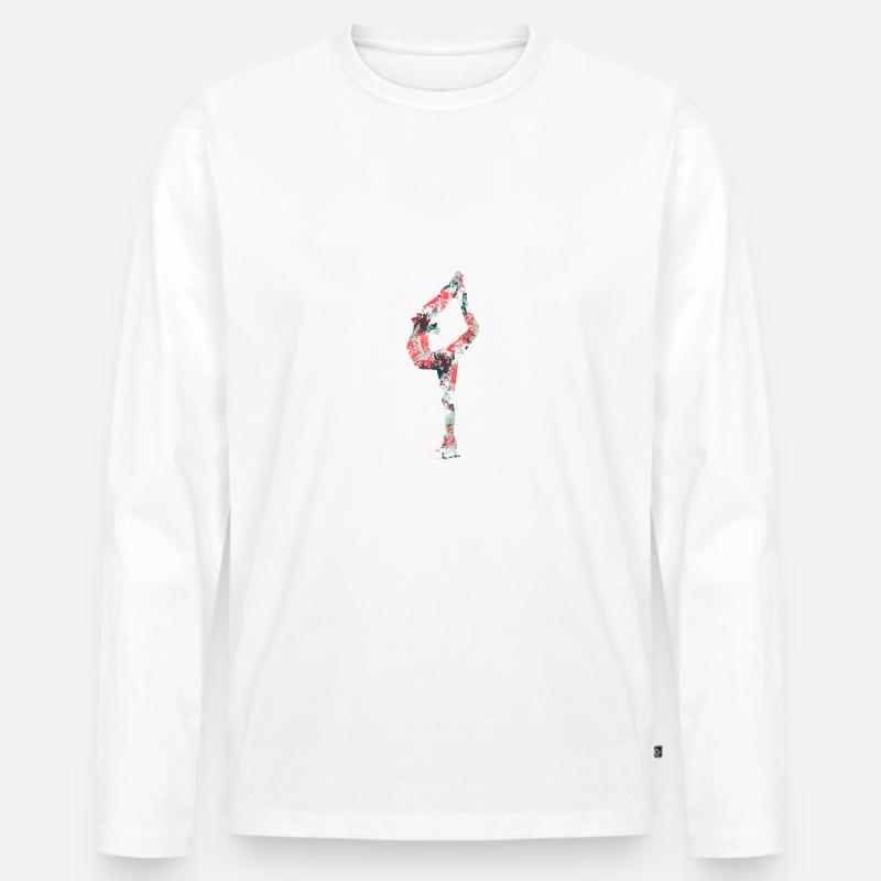 Eiskunstlauf - Männer Premium Bio Langarmshirt - Weiß