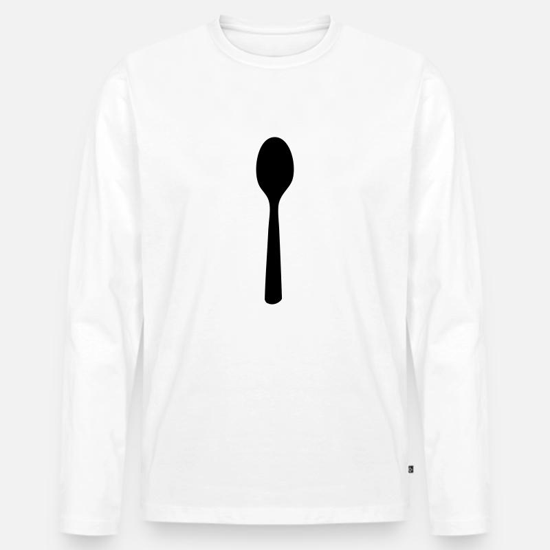 Löffel - Männer Premium Bio Langarmshirt - Weiß