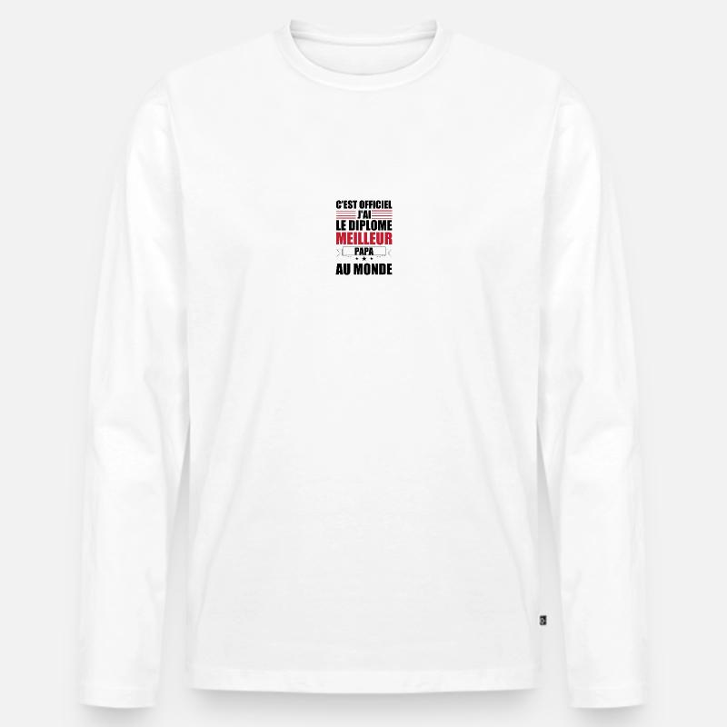Bester Vater der Welt - Männer Premium Bio Langarmshirt - Weiß