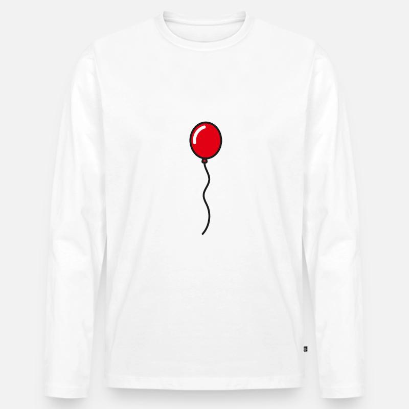 Roter Luftballon Geschenkidee - Männer Premium Bio Langarmshirt - Weiß