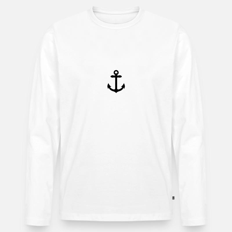 Anker - Männer Premium Bio Langarmshirt - Weiß