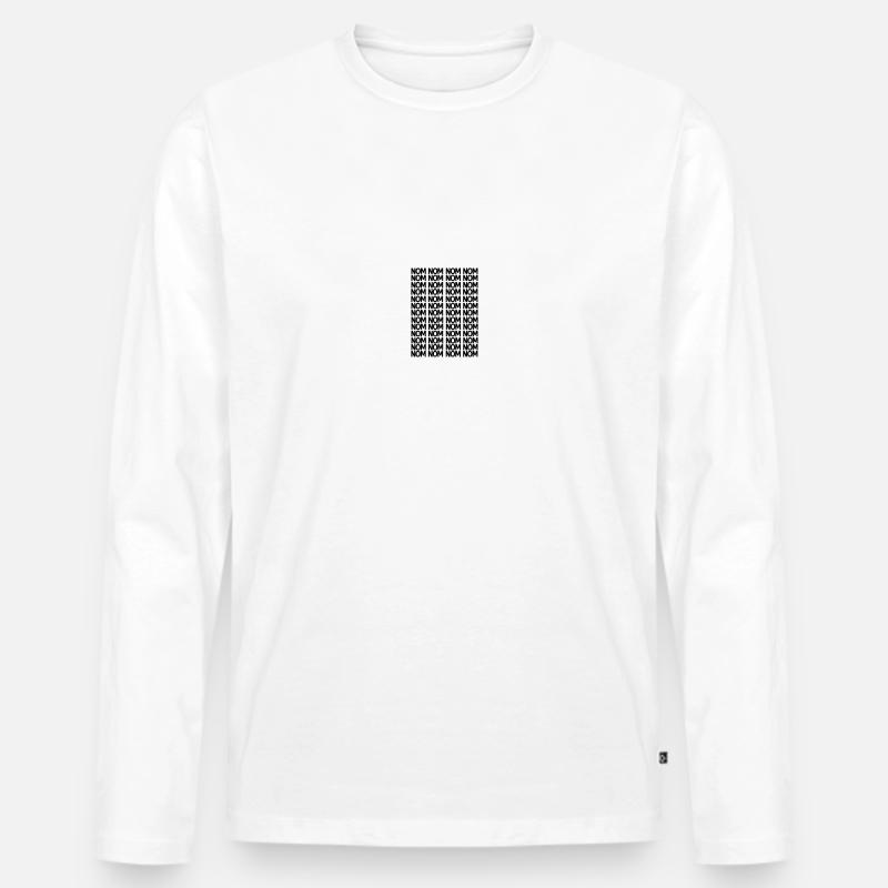 Nom Nom Nom - Männer Premium Bio Langarmshirt - Weiß