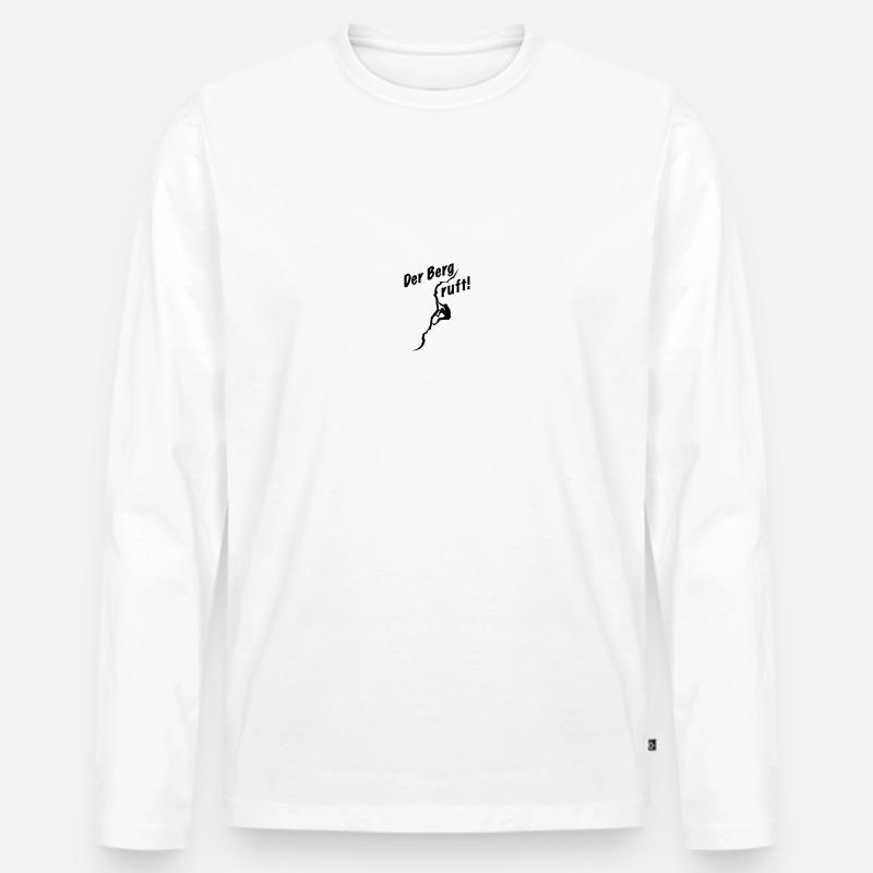 Der Berg ruft - Männer Premium Bio Langarmshirt - Weiß