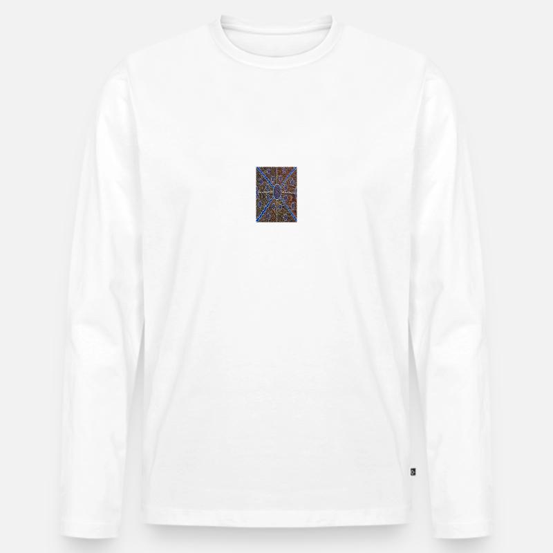 Kunst der australischen Aborigines - Männer Premium Bio Langarmshirt - Weiß