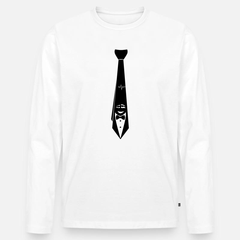 witzige Krawatte - Männer Premium Bio Langarmshirt - Weiß
