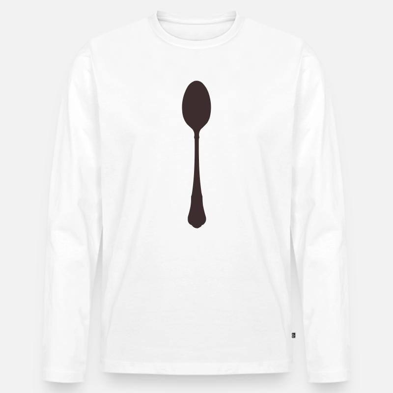 Löffel Besteck - Männer Premium Bio Langarmshirt - Weiß