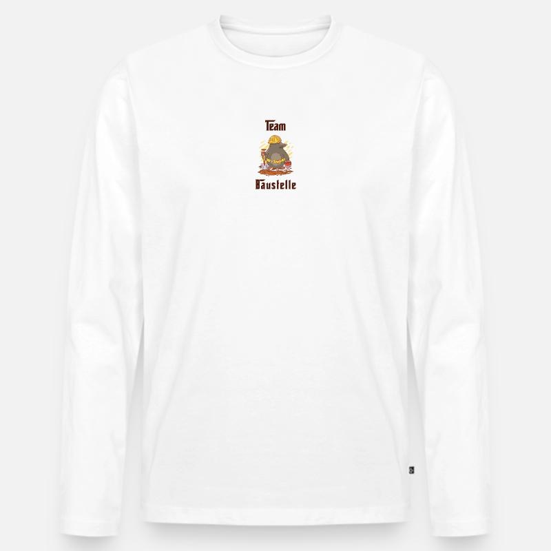 Team Baustelle - Männer Premium Bio Langarmshirt - Weiß