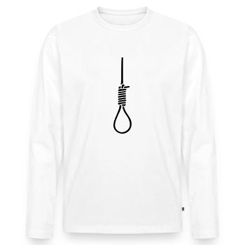 Lass Dich nicht hängen! - Männer Premium Bio Langarmshirt - Weiß - Vorne - Nico (187cm)