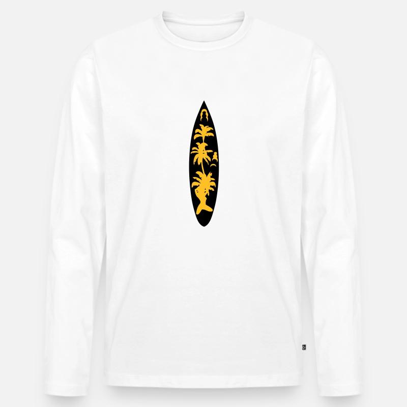Surfbrett Surfbrett surfbrett2 - Männer Premium Bio Langarmshirt - Weiß