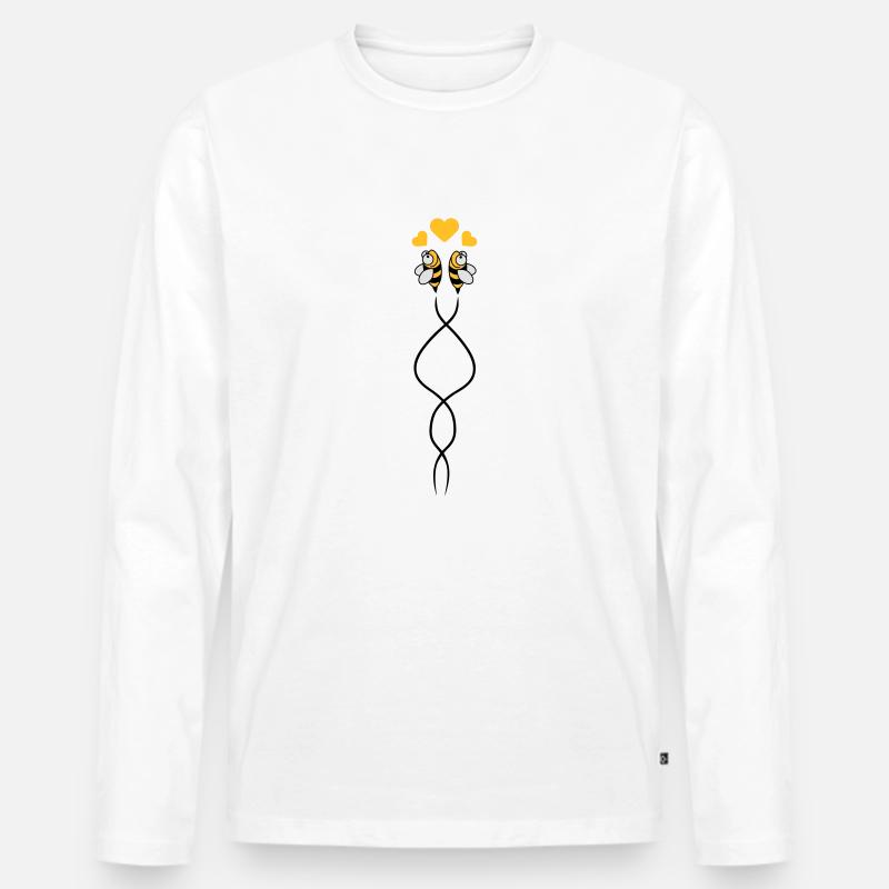 Bees Love - Männer Premium Bio Langarmshirt - Weiß