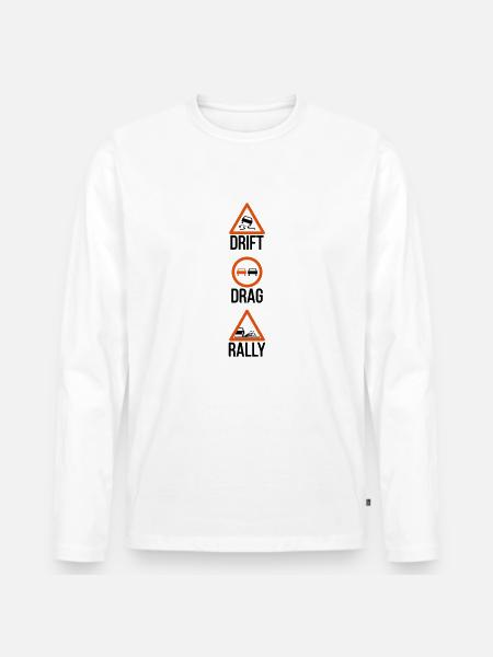 Drift Drag Rally Signs - Männer Premium Bio Langarmshirt - Weiß