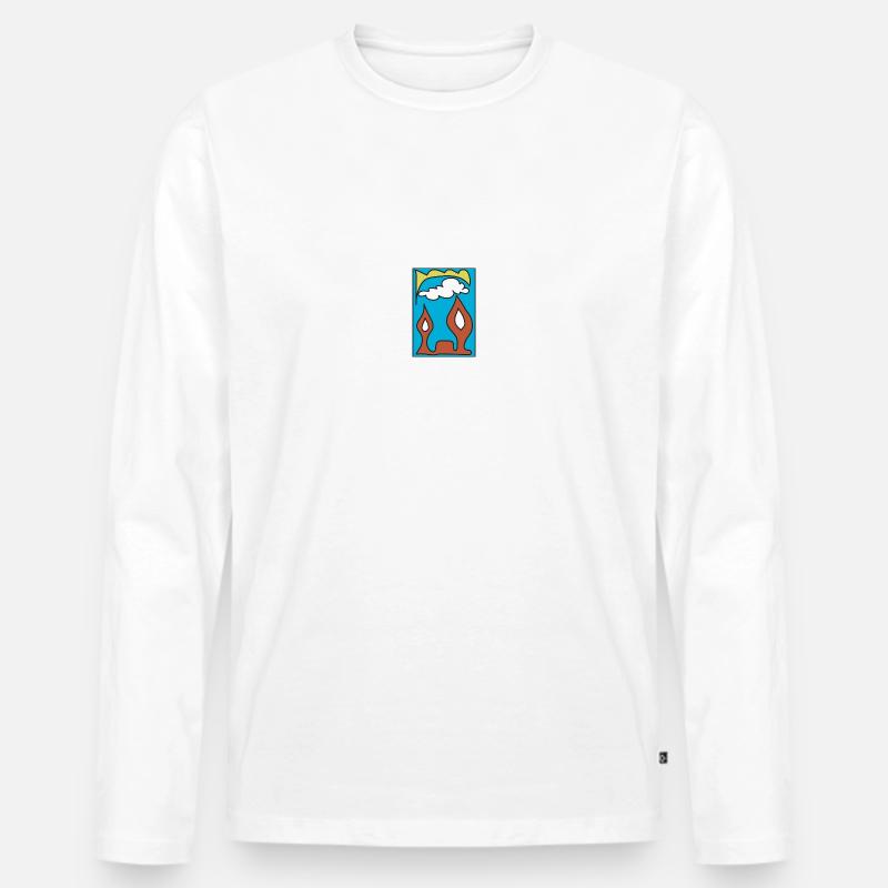 Reich der Wunder - Männer Premium Bio Langarmshirt - Weiß