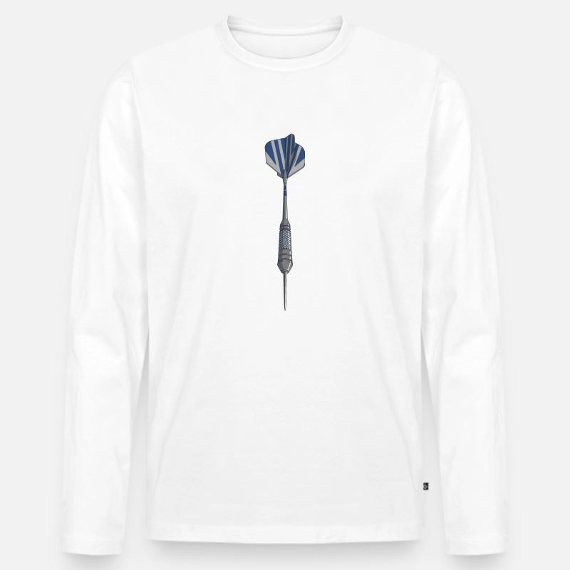 Dartpfeil - Männer Premium Bio Langarmshirt - Weiß