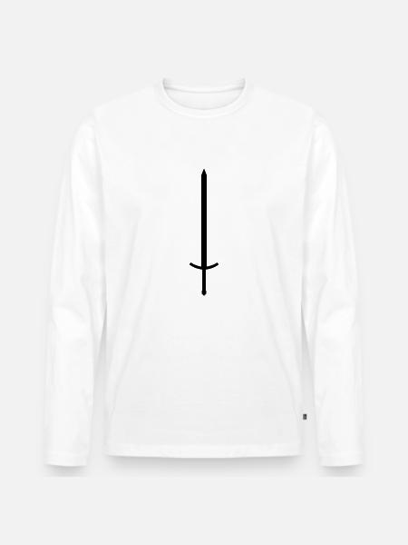 Schwert 3 - Männer Premium Bio Langarmshirt - Weiß