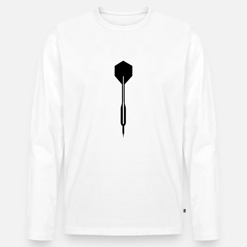 Dartpfeil - Dart - Männer Premium Bio Langarmshirt - Weiß