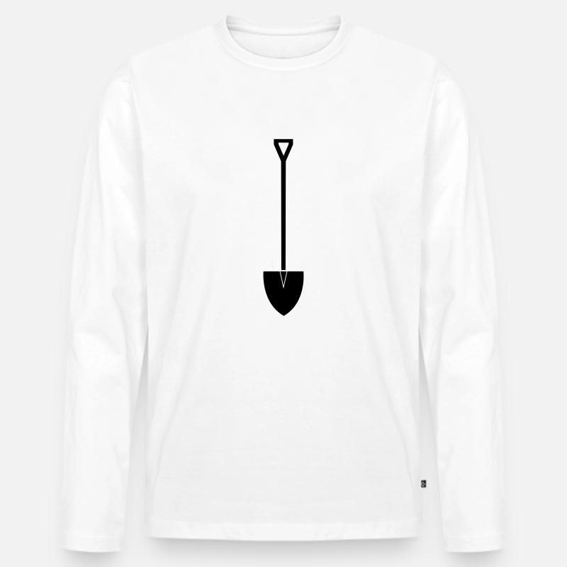schaufel - Männer Premium Bio Langarmshirt - Weiß